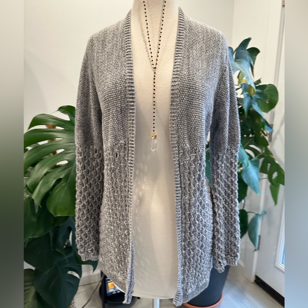 Rip Curl • Gray Open Knit Cardigan Sweater • Size Small